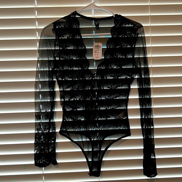 Lace and mesh sheer bodysuit - Picture 2 of 7